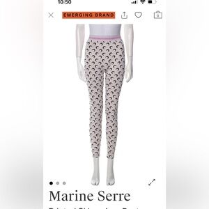 Marine Serre Moon Jersey Leggings with Black Crescent Logo Made in Portugal